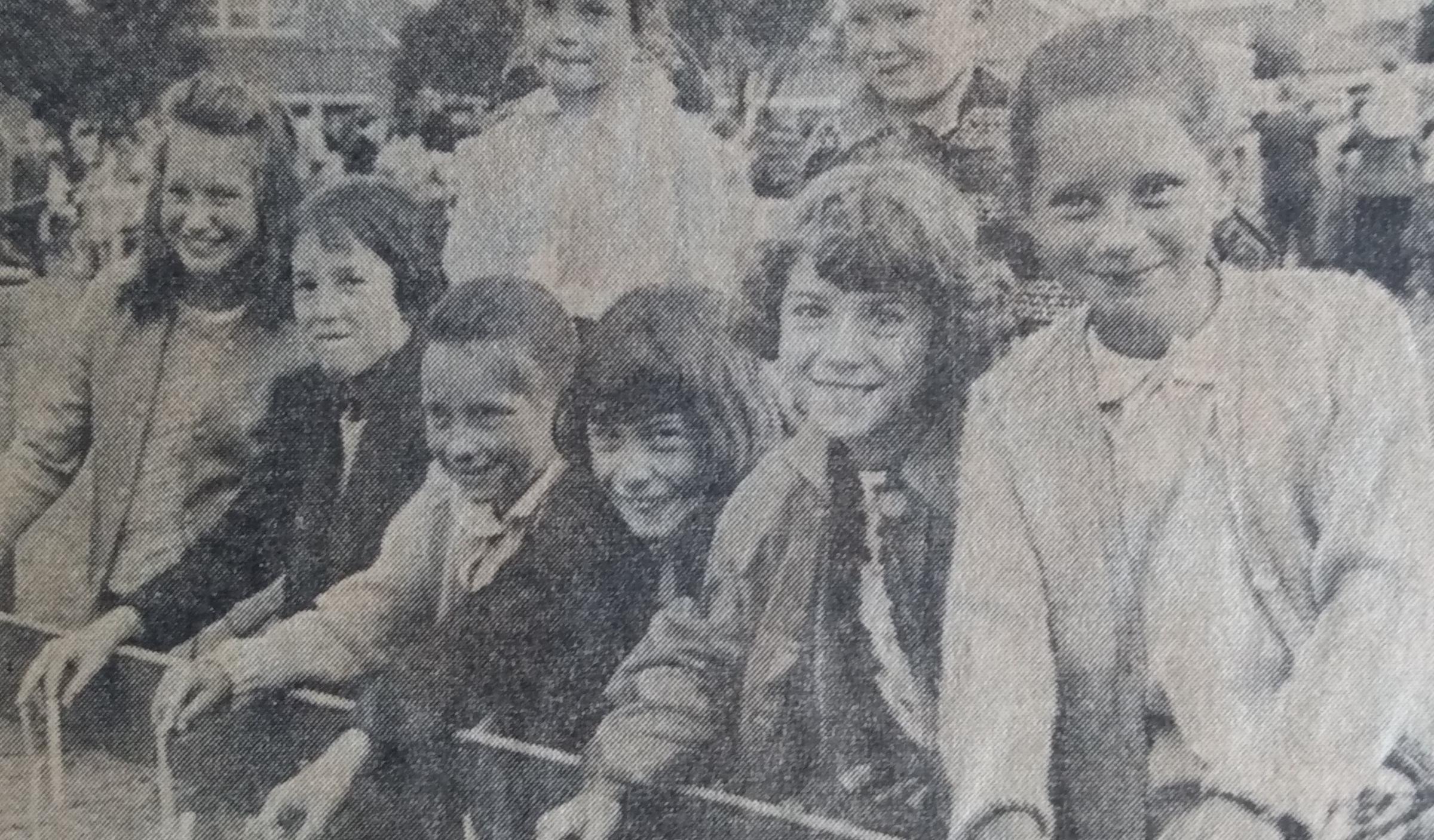 The ninth annual Kay’s sports day and fete took place in June 1965. Youngsters try their luck at the treasure hunt