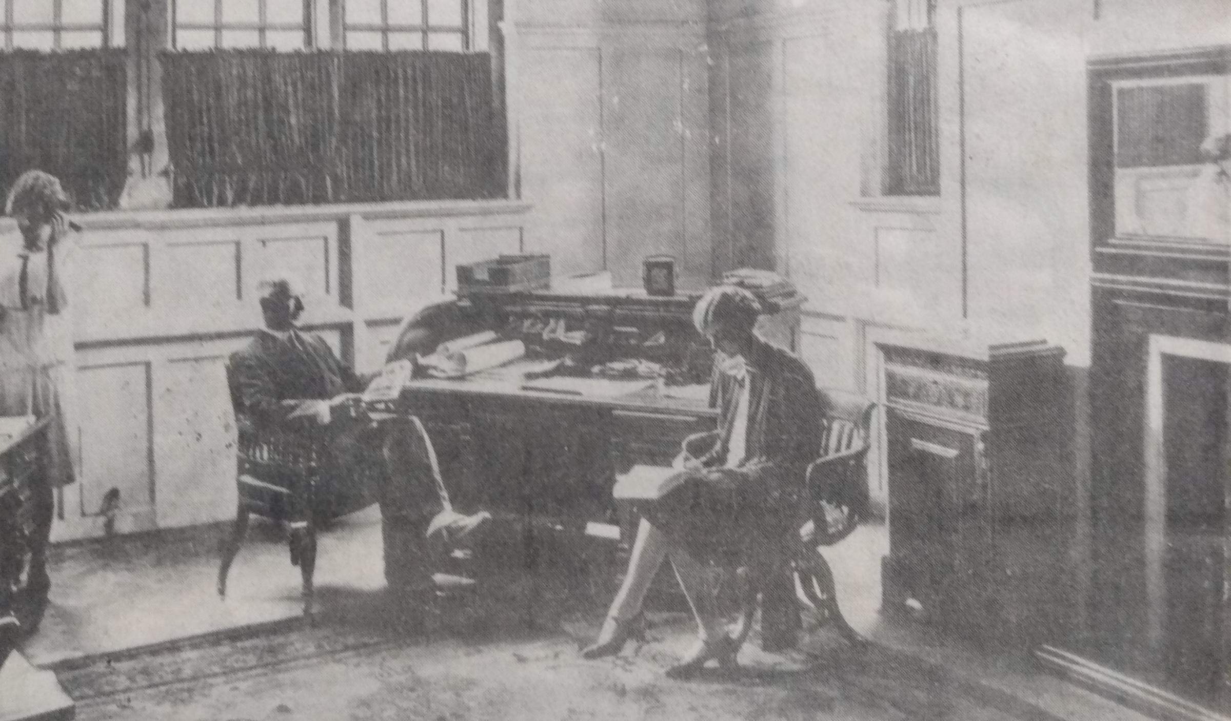 W Kilbourne Kay in his office at the turn of the 20th century. Important enough to have two desks and two secretaries