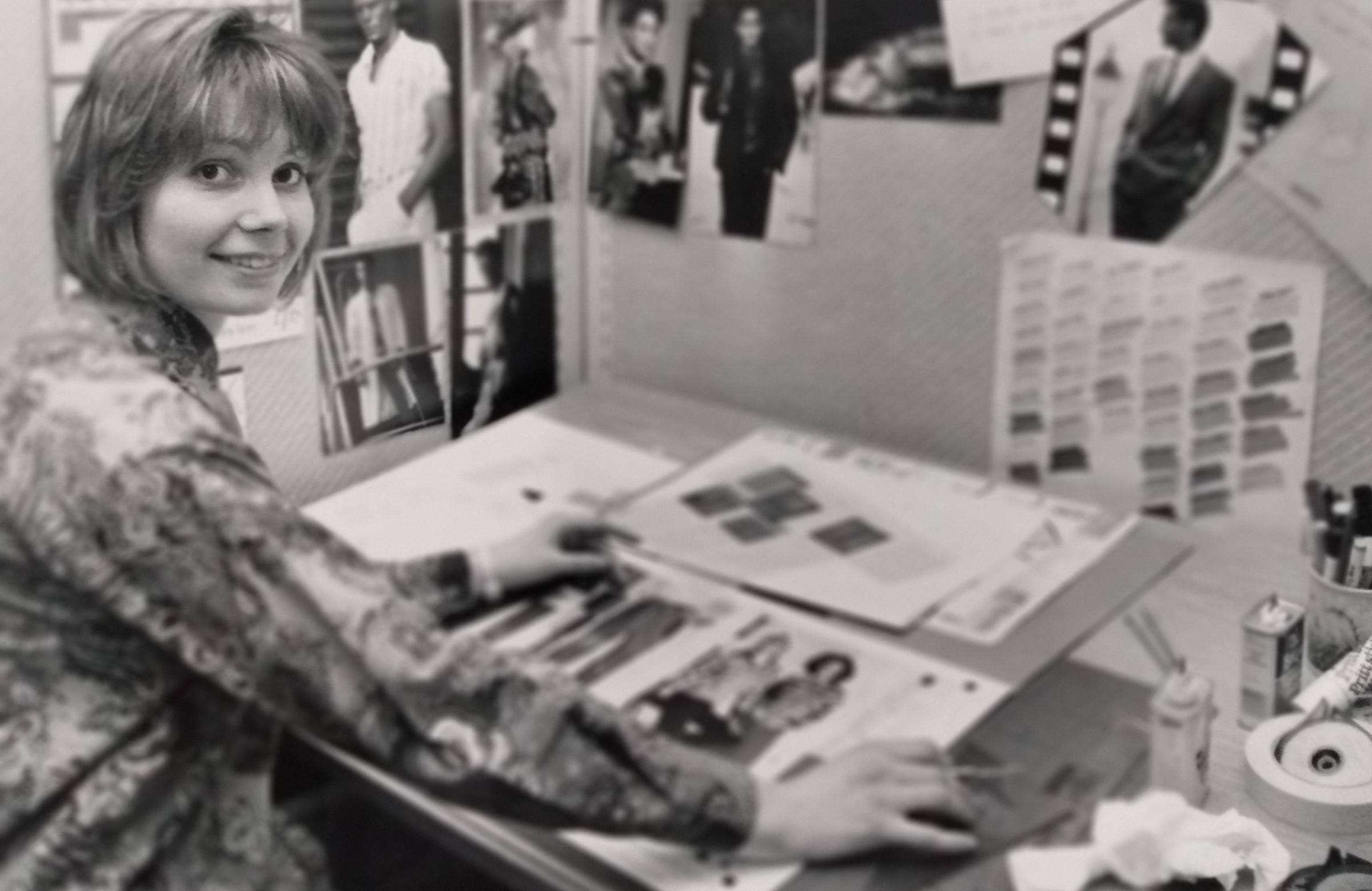 Hard at work preparing the new season’s catalogue in March 1986