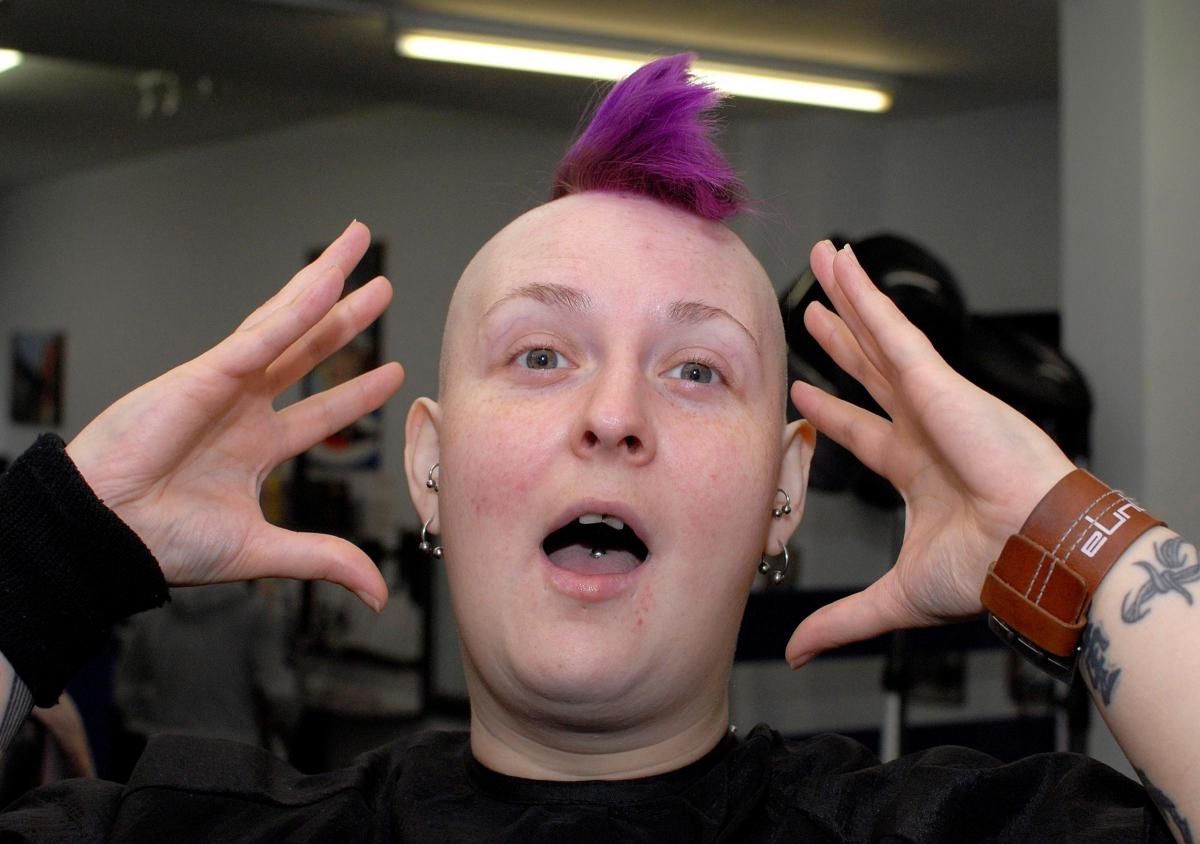 Woman Gets Purple Mohawk Haircut For Charity Worcester News